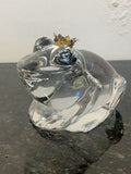 Original FM Marcolin frog paperweight, three quarter view