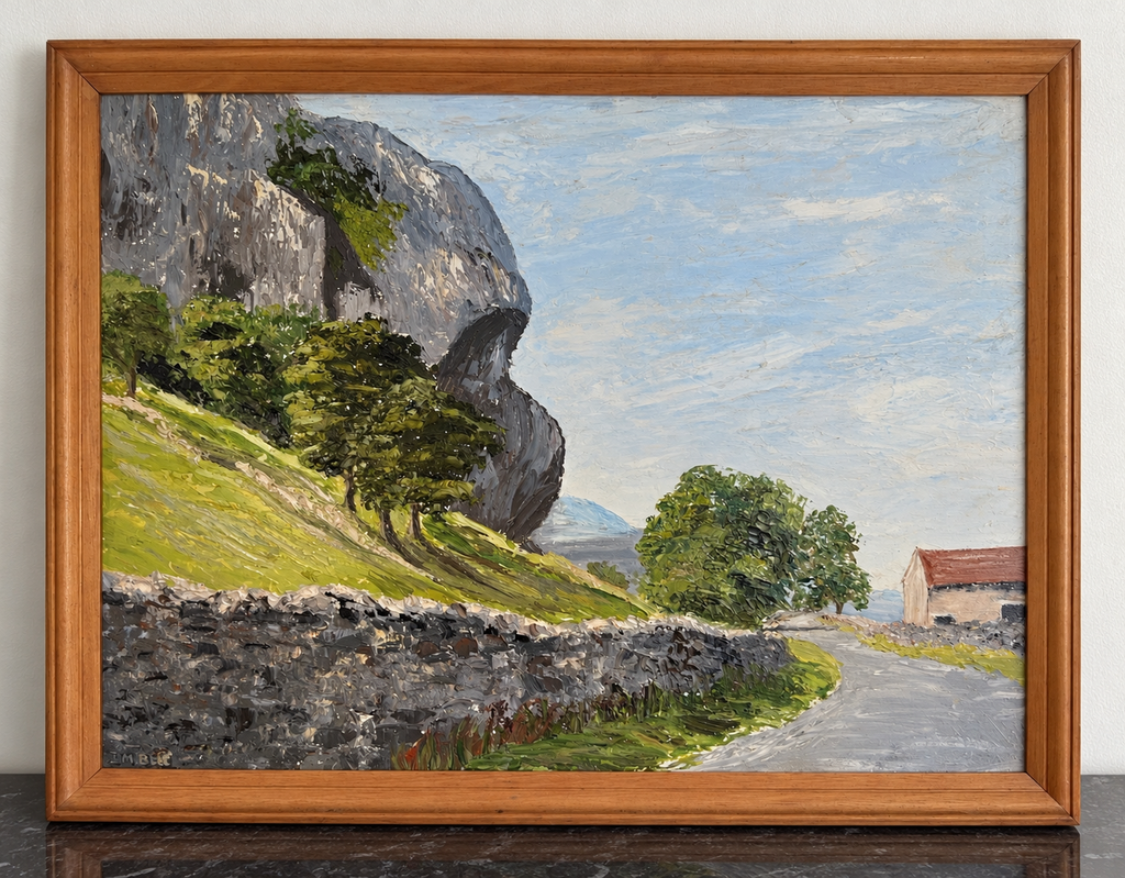 Framed Kingsley Cragg Yorkshire landscape oil painting signed I. M. Bell