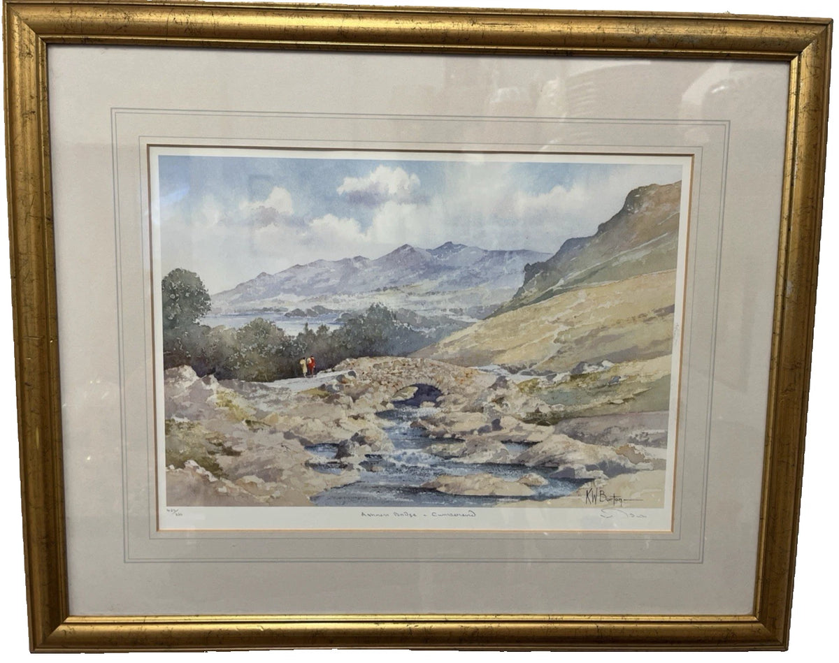 Full framed view of the signed K.W. Burton Ashness Bridge Lake District print