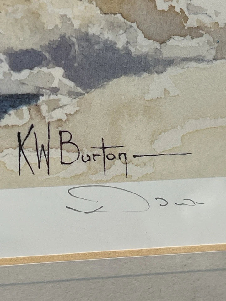 Close-up of K.W. Burton signature and limited-edition numbering
