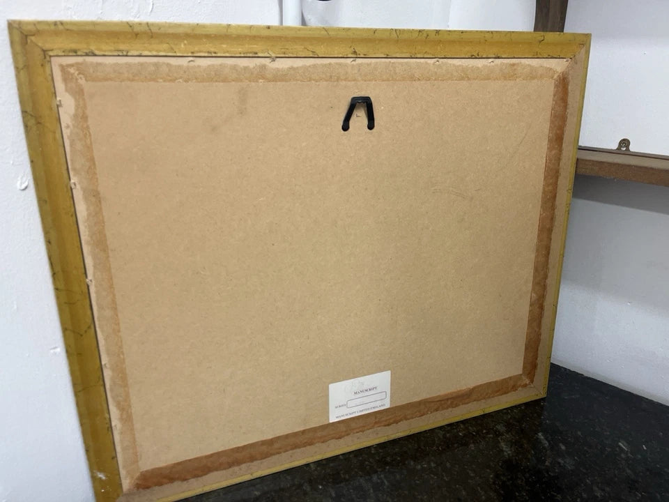 Rear of the framed limited-edition print with label