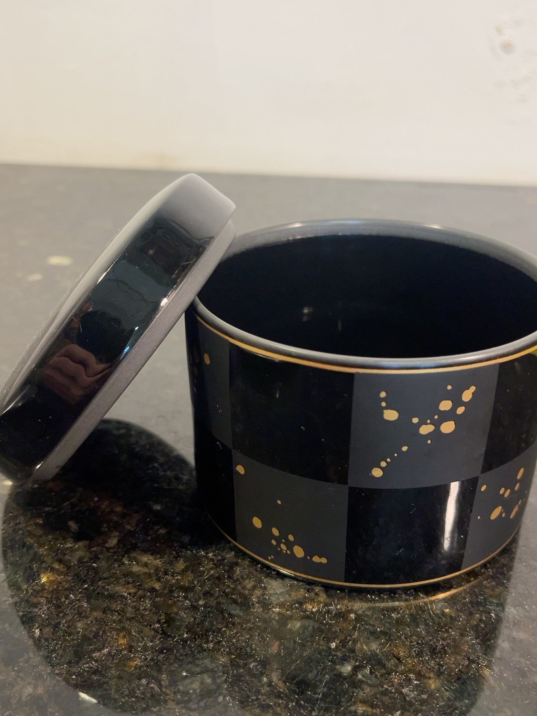 Rosenthal Carré d’Or black and gold jar with lid