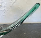 Freeform Green Art Glass Candle Holder