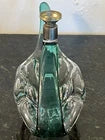 Freeform Green Art Glass Candle Holder