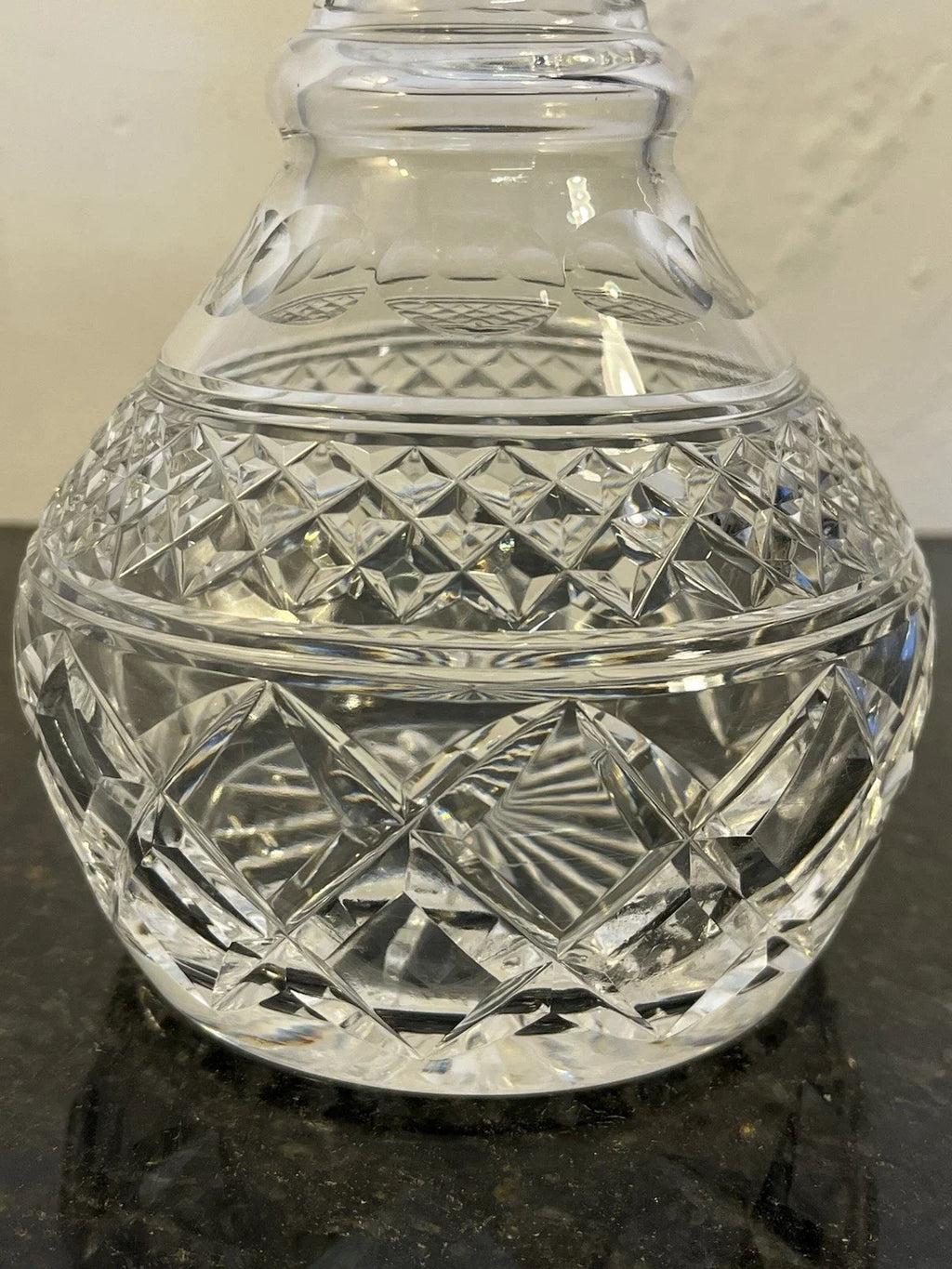 Stuart England decanter diamond and fan cutting close-up