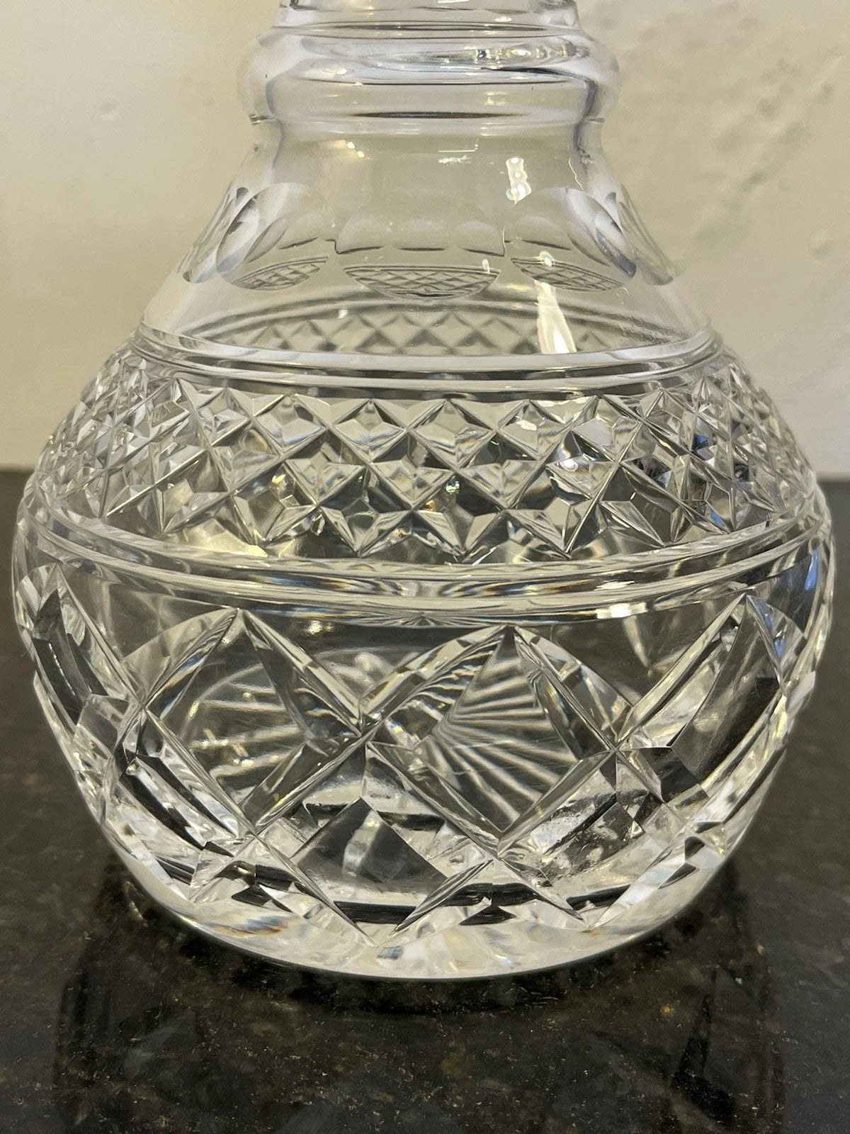 Stuart England decanter diamond and fan cutting close-up