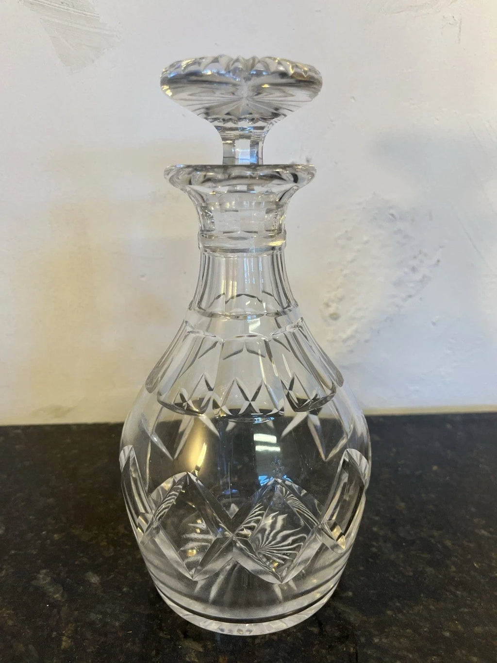 Stuart Crystal whisky decanter with stopper, original full front view