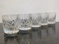 Set of five signed Stuart Crystal cut whisky tumblers, full view