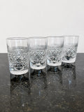 Set of four Tudor Crystal Holbein whisky tumblers, full view