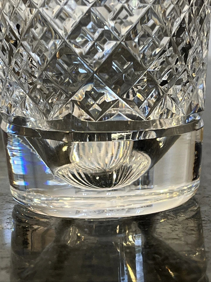 Tudor Crystal Holbein tumbler showing its feather-cut bands and diamond cross-cuts