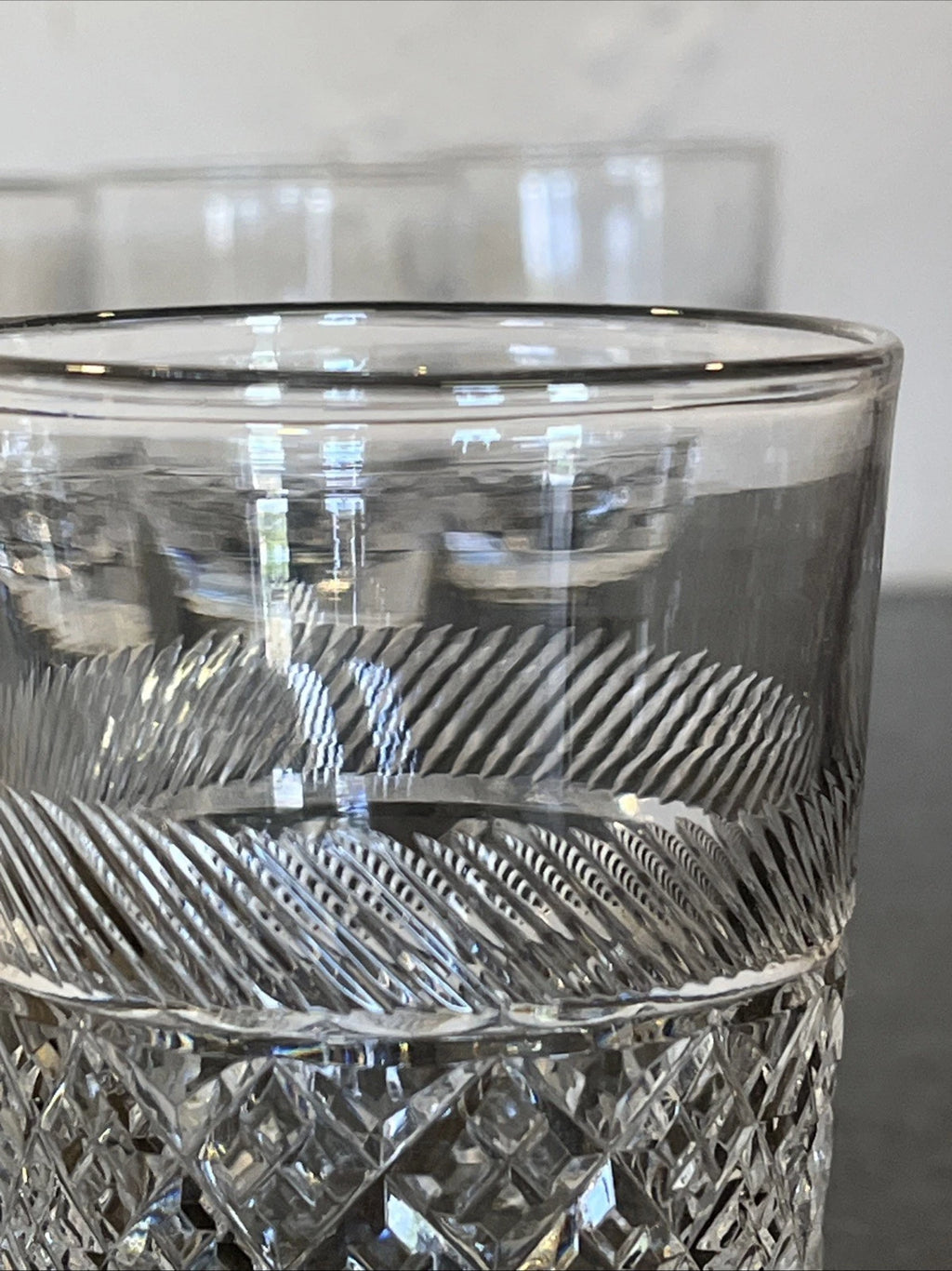 Tudor England signature detail on a Holbein whisky tumbler