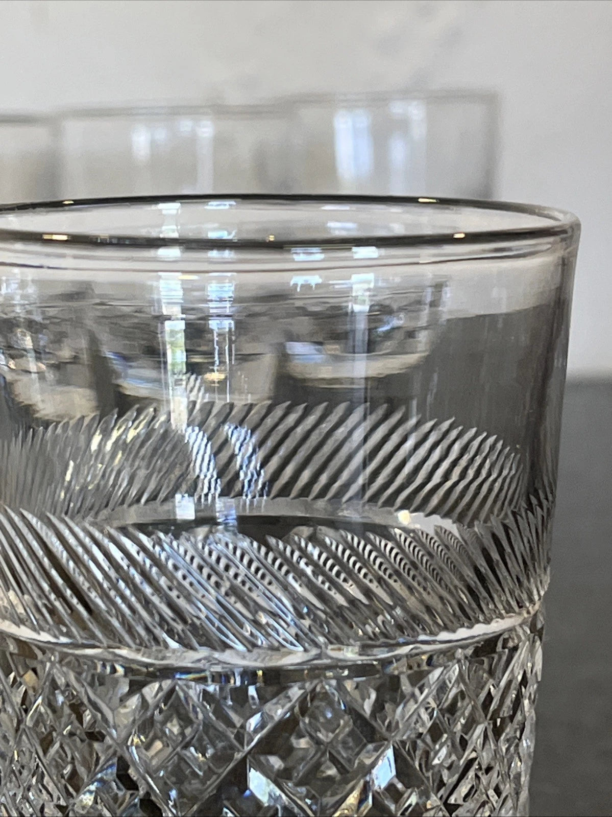 Tudor England signature detail on a Holbein whisky tumbler