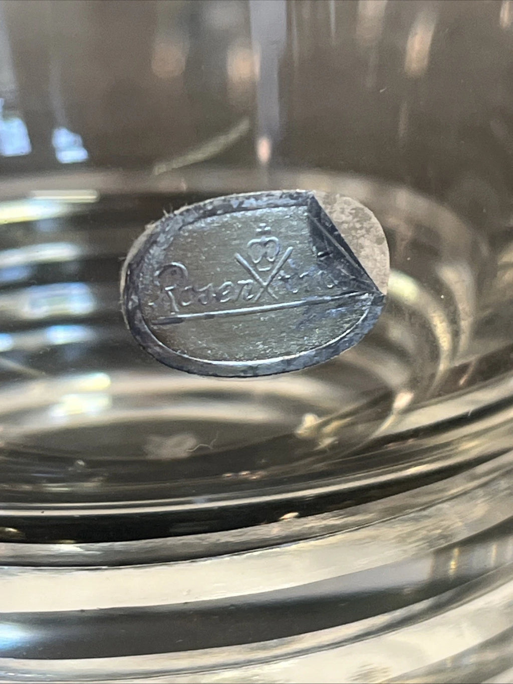Rosenthal maker mark on the crystal tumbler base
