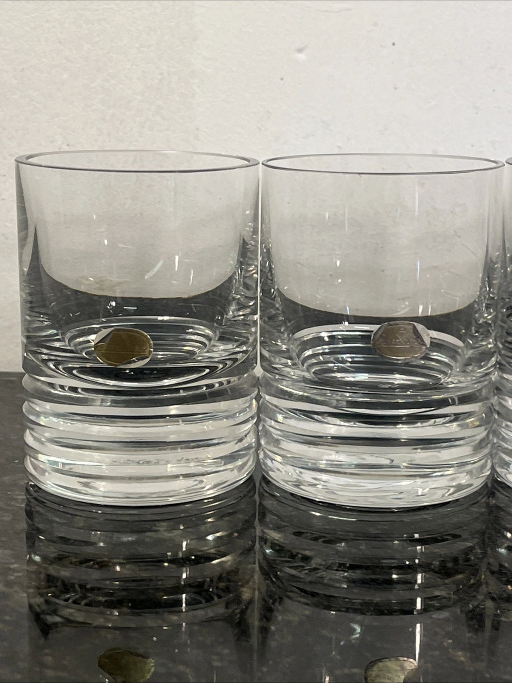 Close view of the controlled bubble detail on the Rosenthal tumblers