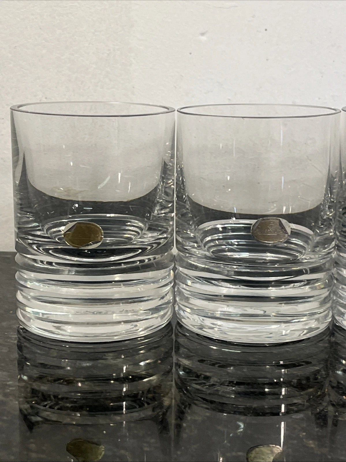 Close view of the controlled bubble detail on the Rosenthal tumblers
