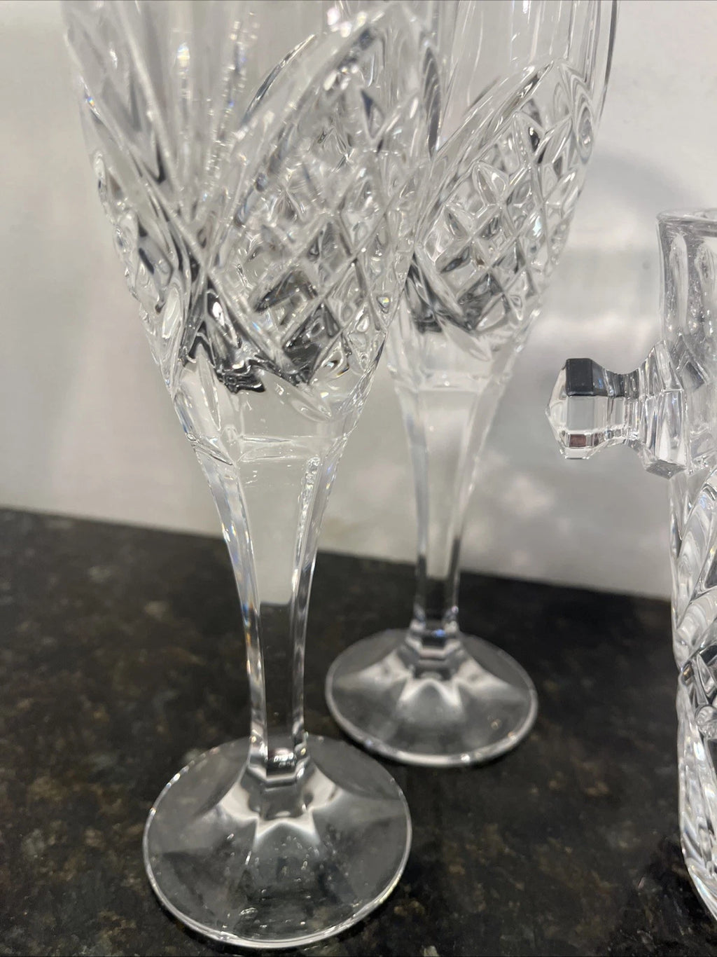 Royal Doulton champagne flutes, foot detail