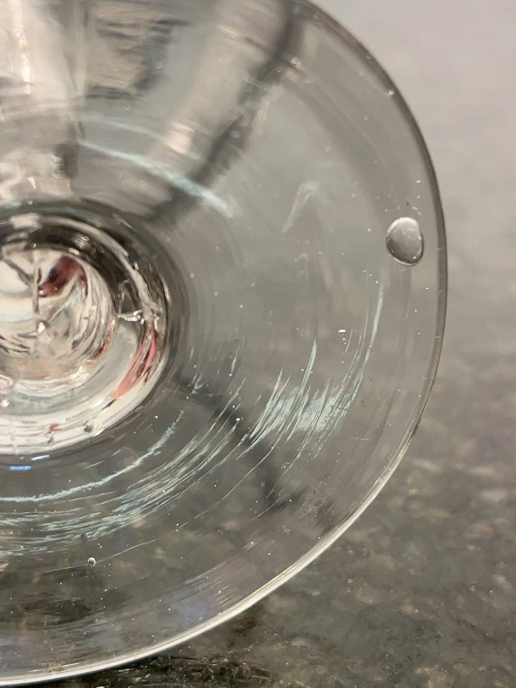 Hand-blown Victorian coupe pair, stem detail