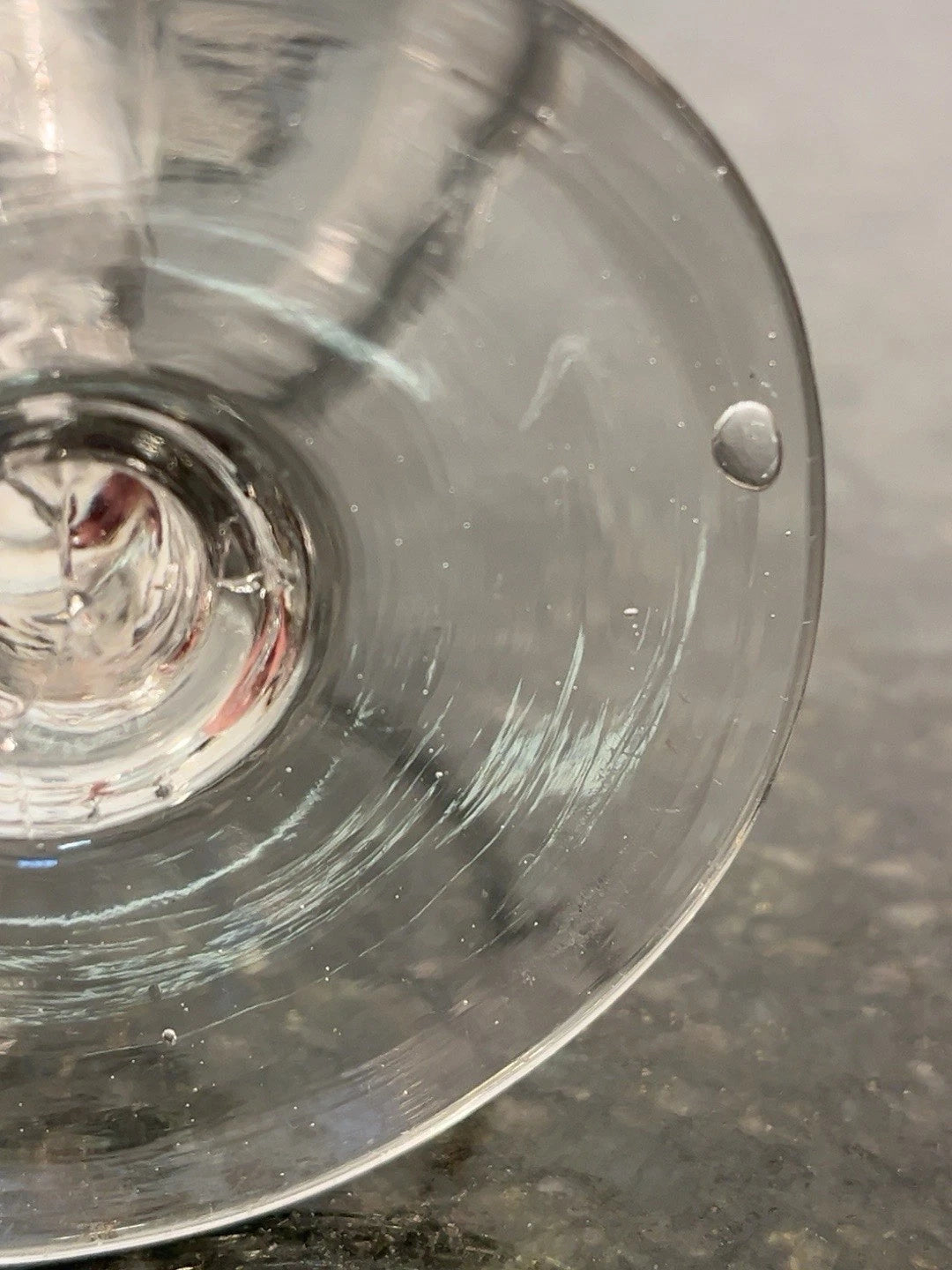 Hand-blown Victorian coupe pair, stem detail