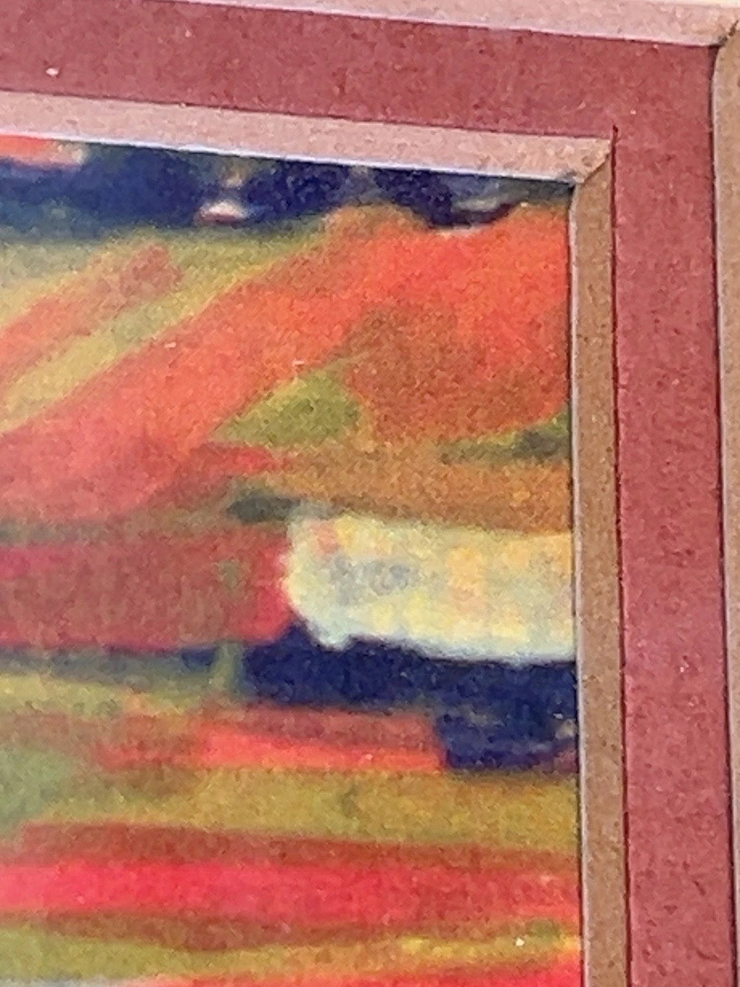 Tuscan landscape art print, frame and artwork detail