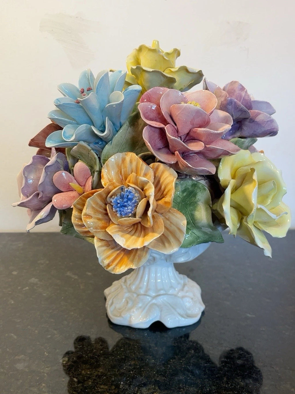 Italian Majolica floral centrepiece, second listing view