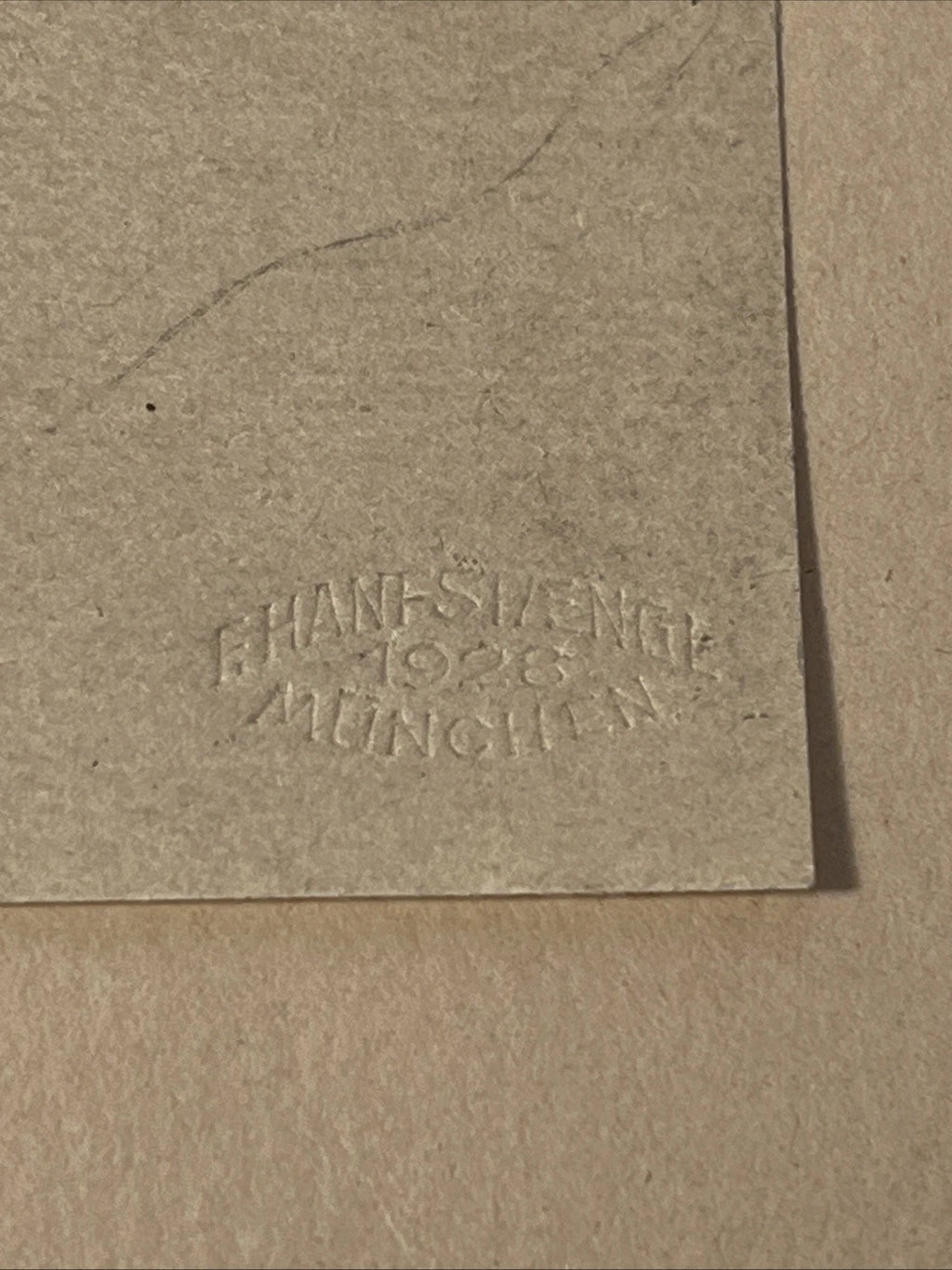 Close-up of the Hanfstaengl 1928 blind stamp