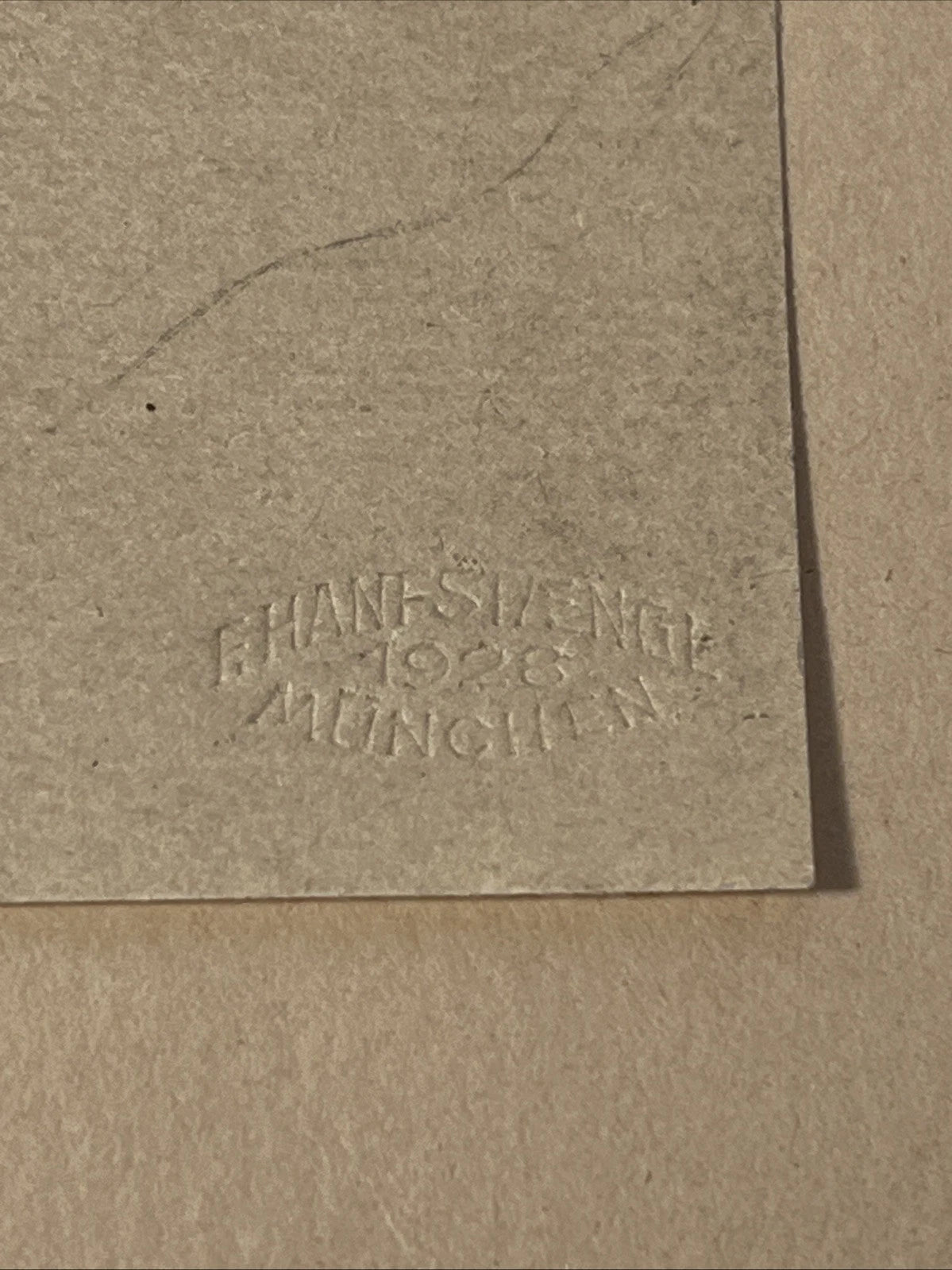 Close-up of the Hanfstaengl 1928 blind stamp