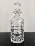 Full view of clear Art Deco style cut crystal decanter