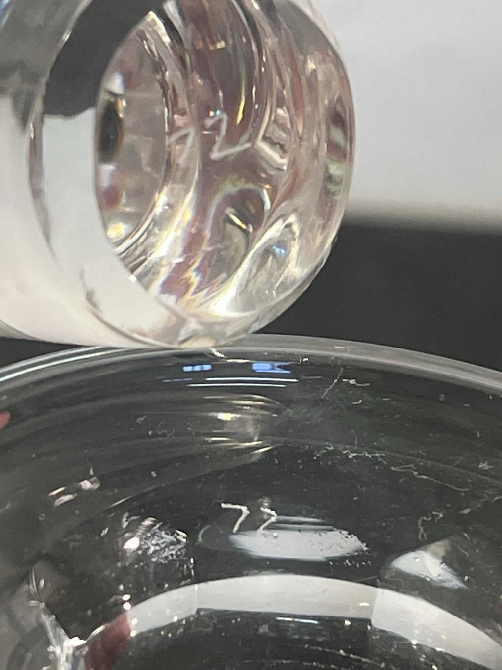 Matching number 72 marked on the decanter and stopper