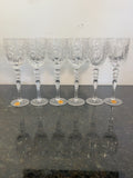Original six West German cordial glasses showing surviving factory stickers