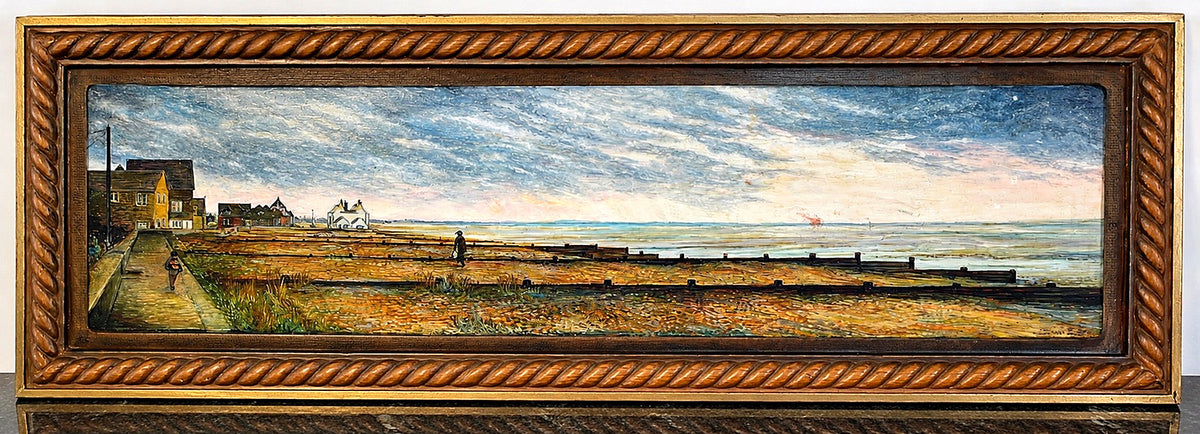 Original Whitstable Old Neptune framed oil painting, faithful enhanced front photograph